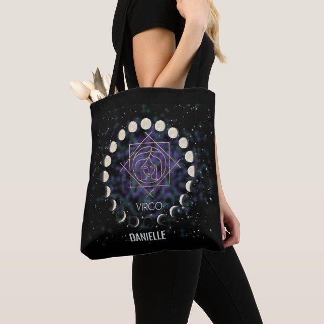 Tote Bag SYMBOLE Zodiaque Gold Silver et constellation (De près)