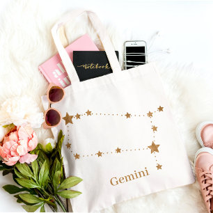 Tote Bag SYMBOLE Zodiaque moderne Gemini Gold  Elément Air 