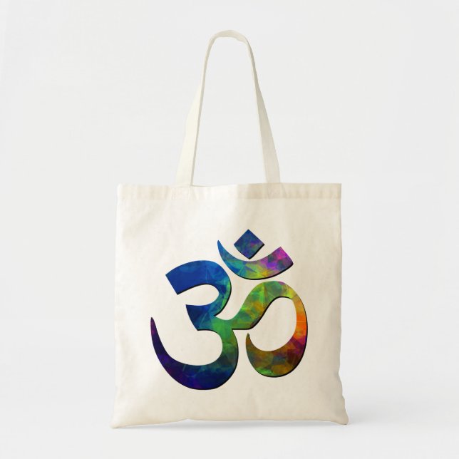 Tote Bag Symboles colorés de yoga Om (Devant)