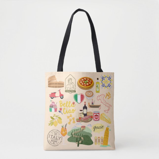 Tote Bag Symboles de l'Italie (Devant)