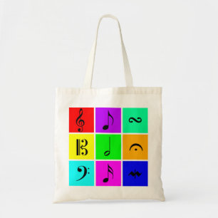 Tote Bag symboles de musique lumineux