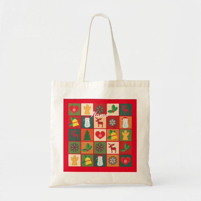 Tote Bag Symboles de Noël Medley Art Thunder_Cove (Devant)