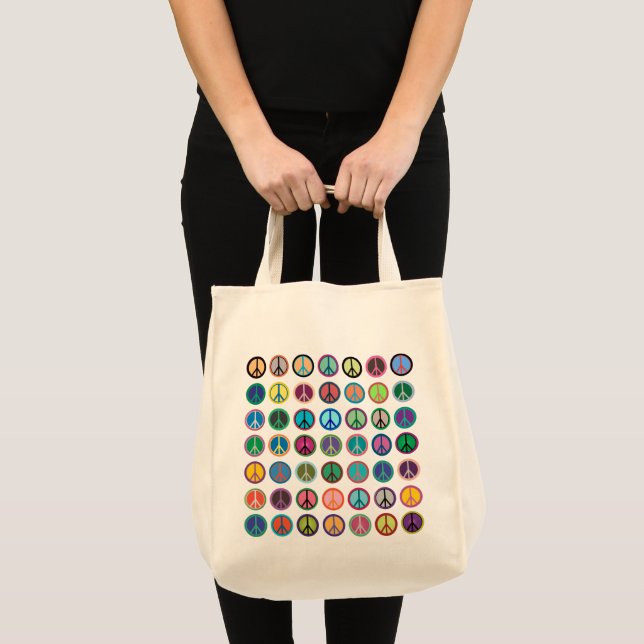 Tote Bag Symboles de paix en couleur (Devant (produit))