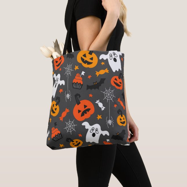 Tote Bag Symboles d'Halloween motif (De près)