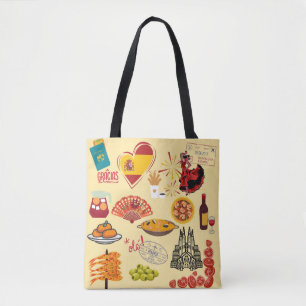 Tote Bag Symboles espagnols pour amateurs de voyages