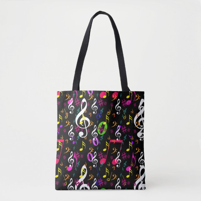 Tote Bag Symboles musicaux Design Motif (Devant)