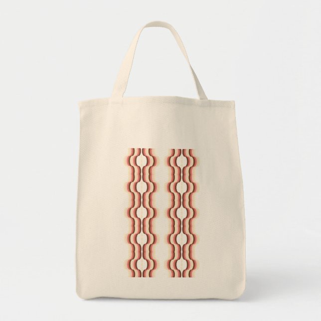 Tote Bag Symétrie de vague pêche (Devant)