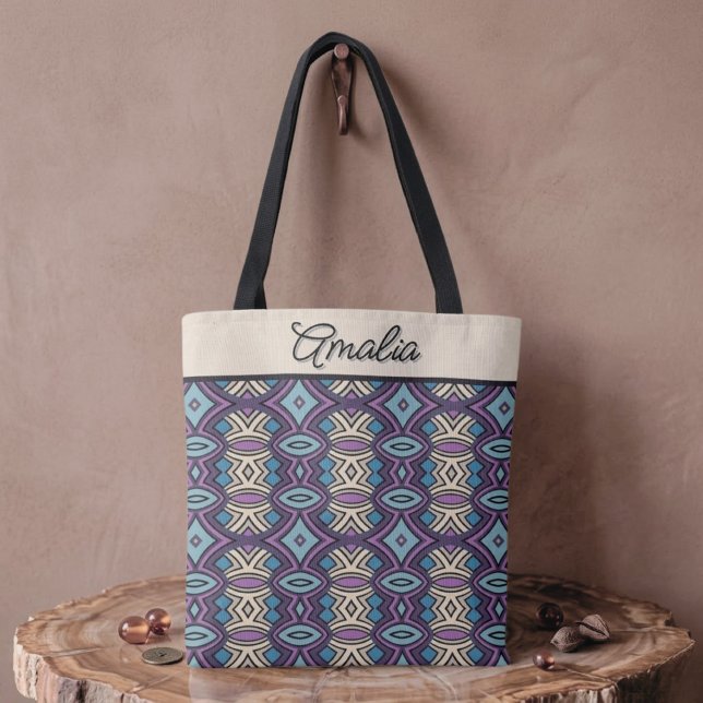 Tote Bag Symétrie diamant et ovale chic (Créateur téléchargé)