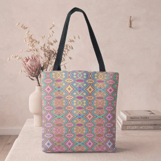 Tote Bag Symétrie douce en diamant et ovale