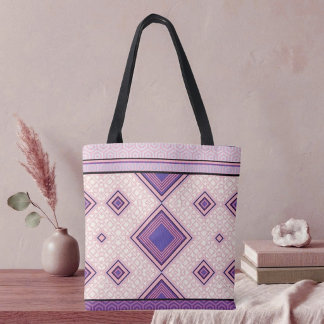 Tote Bag Symétrie rose et violet