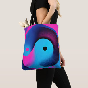 Tote Bag Symétrie spirituelle Yin Yang Art Abstrait coloré