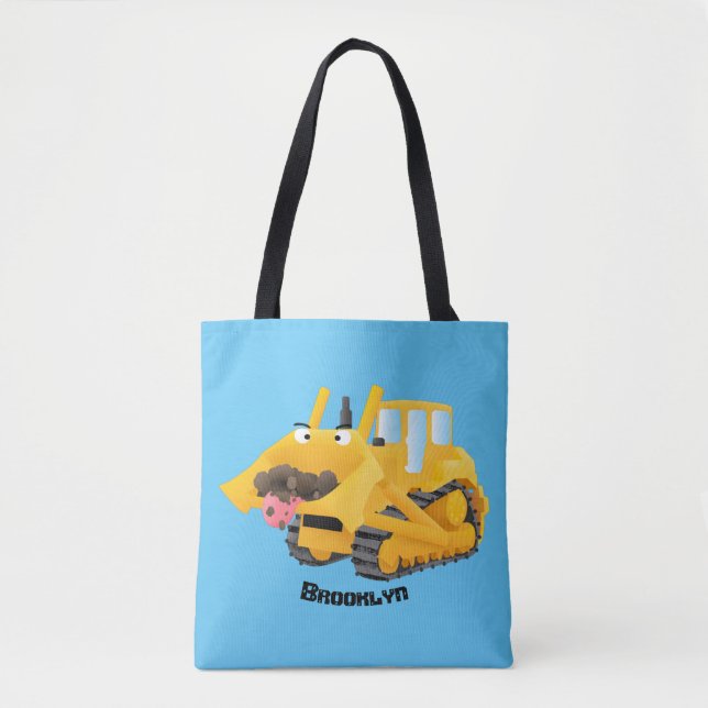 Tote Bag Sympa joli caractère de dessin animé au bulldozer  (Devant)