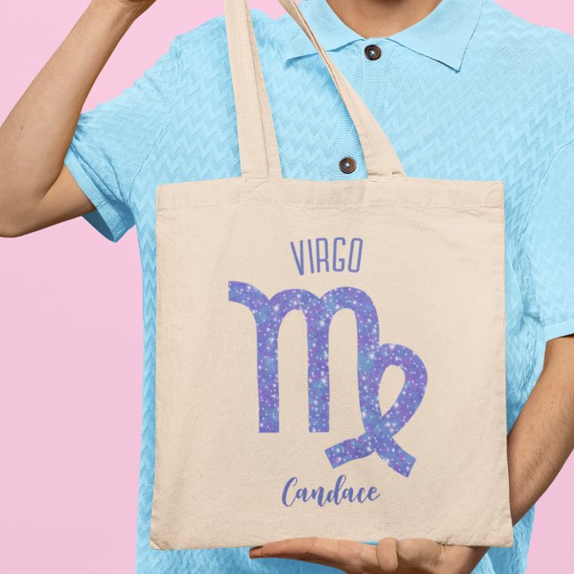 Tote Bag Sympathique Virgo Violet Astrologie Signal Personn (Créateur téléchargé)