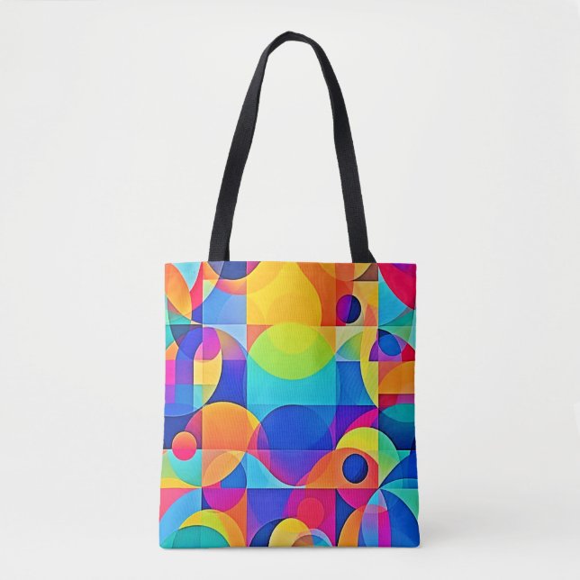 Tote Bag Symphonie de couleurs géométriques (Devant)