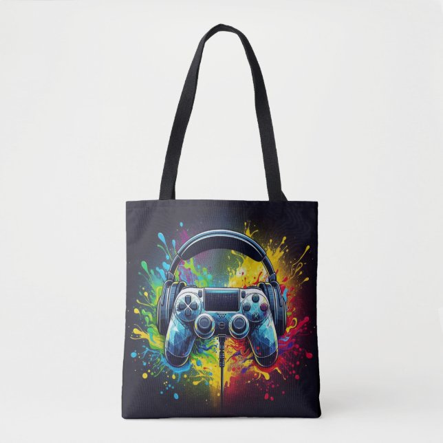 Tote Bag Symphonie de Pixels & Sound : Art de Jeu Vibrant (Devant)