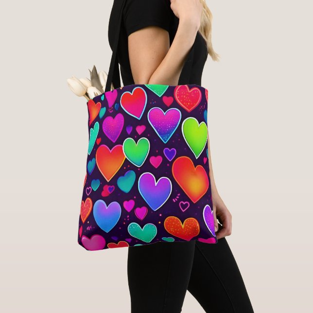 Tote Bag Symphonie Neon Heart (De près)