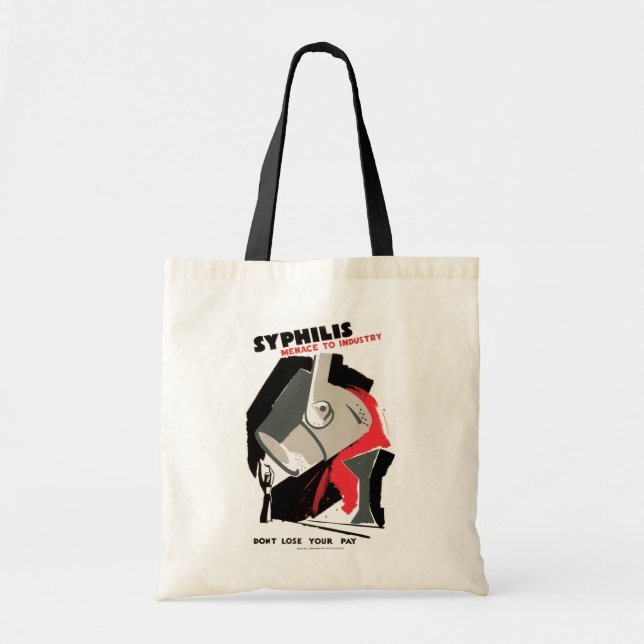 Tote Bag Syphilis ~ Menace to Industry (Devant)