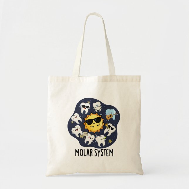 Tote Bag Système Molaire Drôle de Pun d'Astronomie Dentaire (Devant)