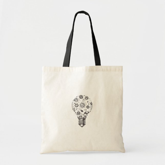 Tote Bag Système solaire Doodle en bulbe (Devant)