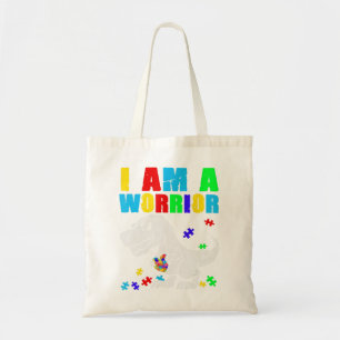 Tote Bag T Rex Dino Je Suis Un Guerrier Sensibilisation sur