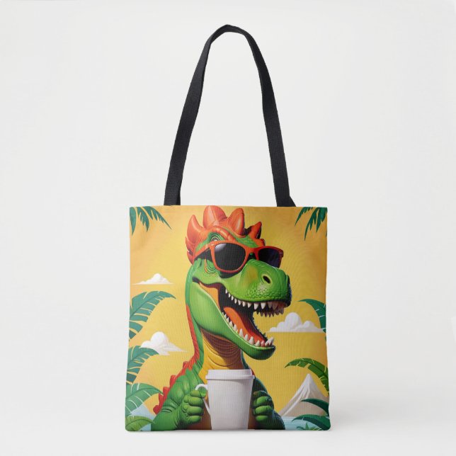 Tote Bag T-Rex Dinosaur Drôle (Devant)