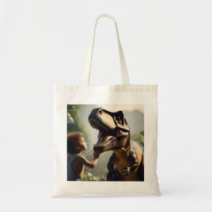 Tote Bag T-rex Dinosaures Aime Un Pat,