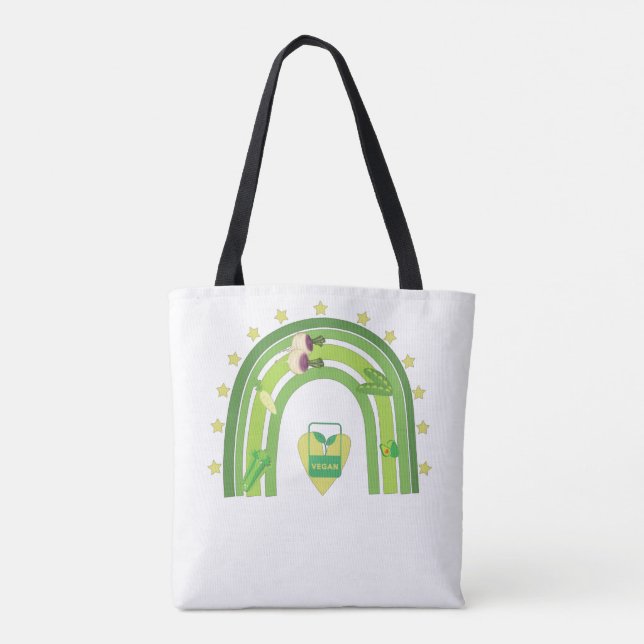 Tote Bag T-shirt arc-en-ciel végétalien (Dos)