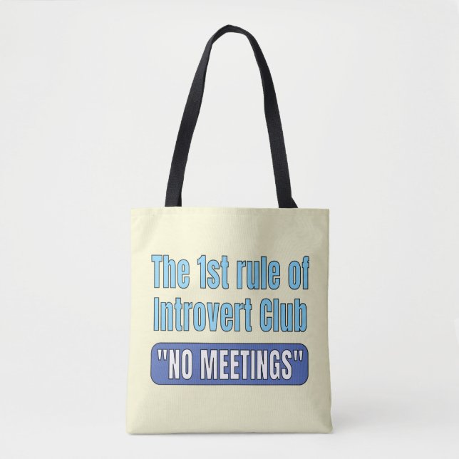 Tote Bag T-Shirt Club Introverti (Devant)
