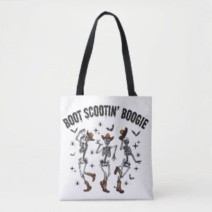Tote Bag T-shirt de danse de la ligne de squelette d'Hallow