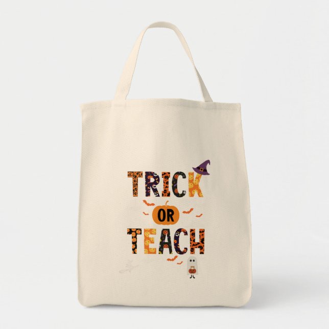 Tote Bag t-shirt de l'enseignant halloween (Devant)