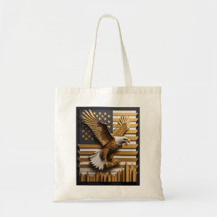 Tote Bag T-shirt Eagle 3D Paper Art Design