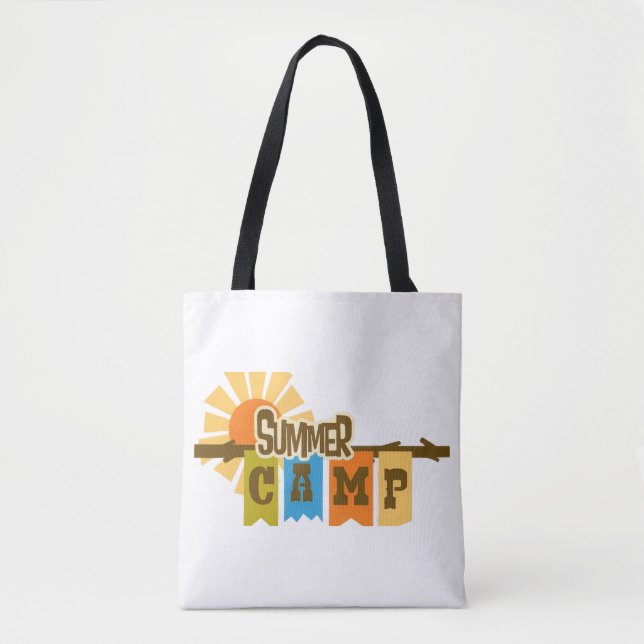 Tote Bag T-shirt graphique de camp d'été rétro (Devant)