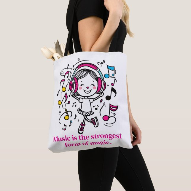 Tote Bag T-shirt graphique musical amusant (De près)