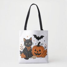 T-shirt Halloween Chat Noir Citrouille Imprimé Par