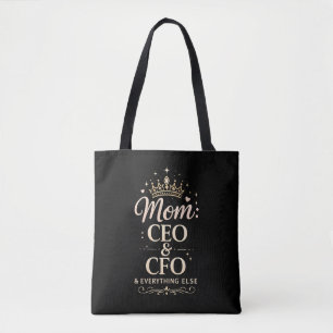 Tote Bag T-shirt Mom CEO & CFO – Cadeau drôle pour la fête