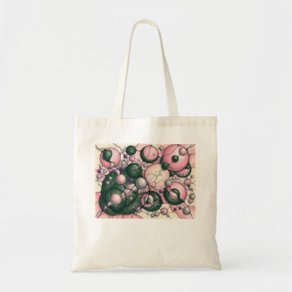 Tote Bag T-Shirt Unisexe Art Neurographique Rose Vert Abstr