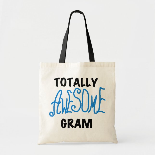 Tote Bag T-shirts bleus et cadeaux de gramme totalement (Devant)