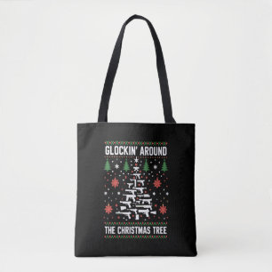 Tote Bag T-shirts de Noël laids drôles avec des armes à feu
