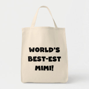 Tote Bag T-shirts et cadeau noirs des textes Mimi du