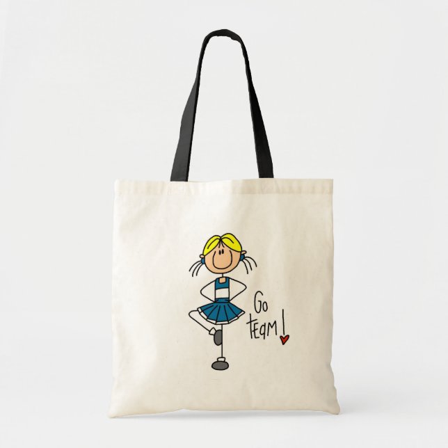 Tote Bag T-shirts et cadeaux bleus de pom-pom girl (Devant)