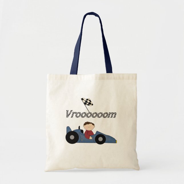 Tote Bag T-shirts et cadeaux bleus de voiture de course (Devant)