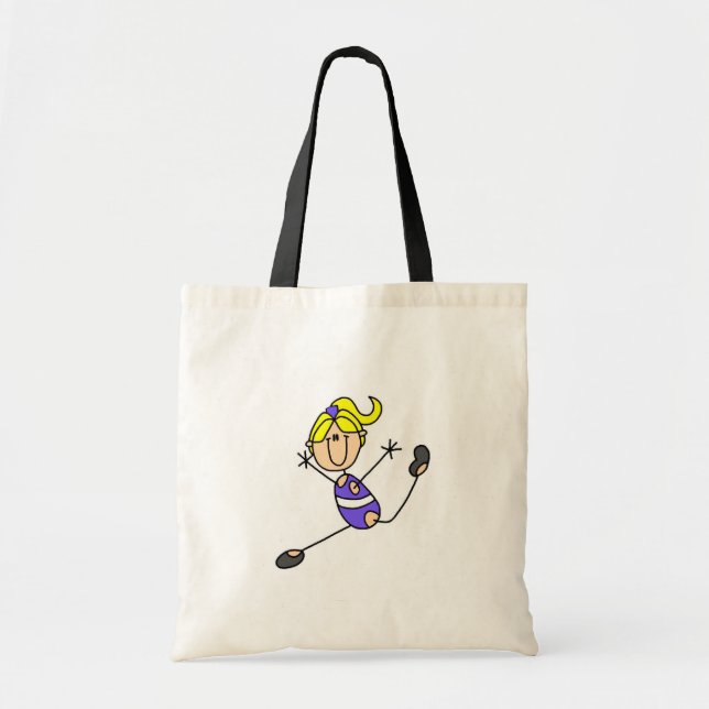 Tote Bag T-shirts et cadeaux blonds de gymnastique de fille (Devant)
