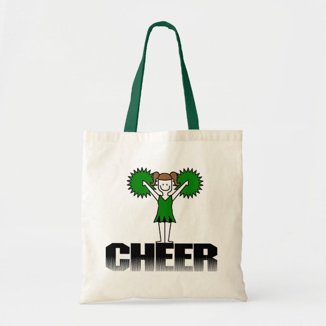 Tote Bag T-shirts et cadeaux Cheerleading verts (Devant)