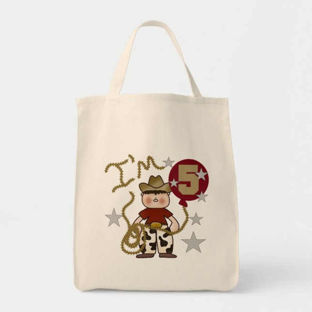Tote Bag T-shirts et cadeaux Cowboy 5e anniversaire (Devant)