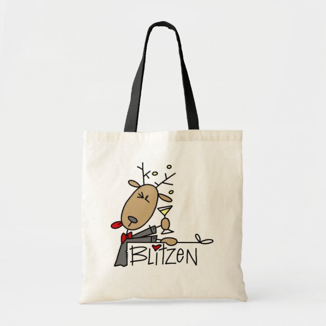 Tote Bag T-shirts et cadeaux de Noël de renne de Blitzen (Devant)