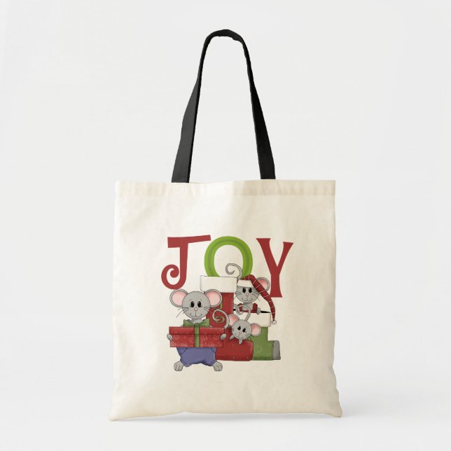Tote Bag T-shirts et cadeaux de Noël Mice JOY (Devant)