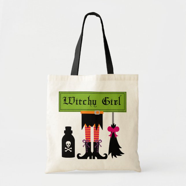 Tote Bag T-shirts et cadeaux d'Halloween Witchy Girl (Devant)