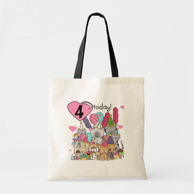 Tote Bag T-shirts et cadeaux fête Kittens 4e anniversaire (Devant)