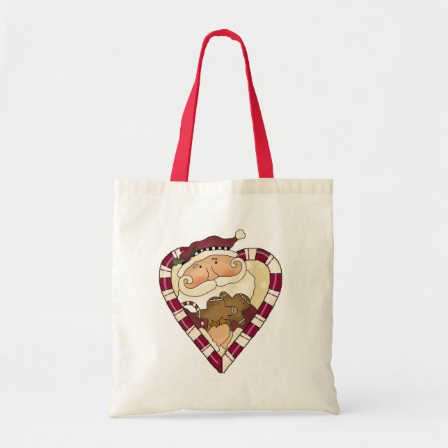 Tote Bag T-shirts et cadeaux Ginger Heart Père Noël (Devant)
