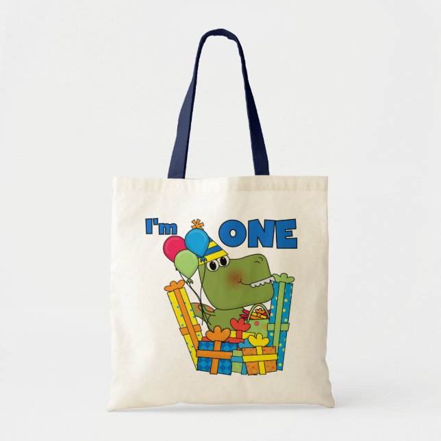 Tote Bag T-shirts et cadeaux Little Dino 1er anniversaire (Devant)